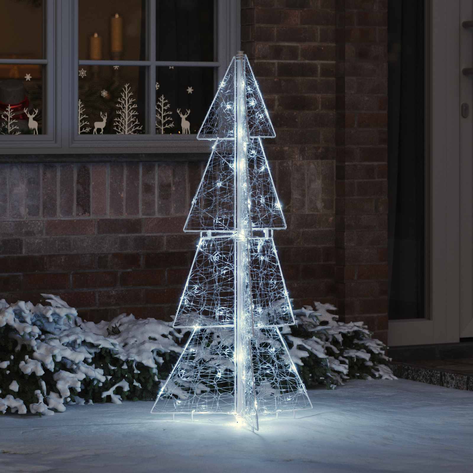 Sapin de Noël avec 100 LED Blanc Froid 120 cm Acrylique - XIOS