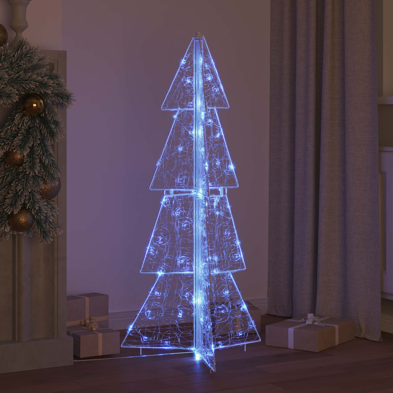 Sapin de Noël avec 100 LED Bleu 120 cm Acrylique - XIOS