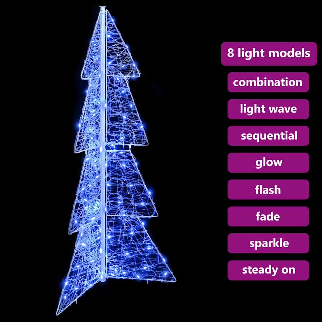 Sapin de Noël avec 100 LED Bleu 120 cm Acrylique - XIOS