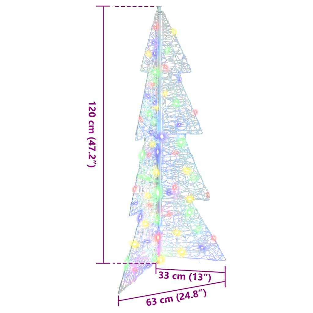 Sapin de Noël avec 100 LED Multicolore 120 cm Acrylique - XIOS