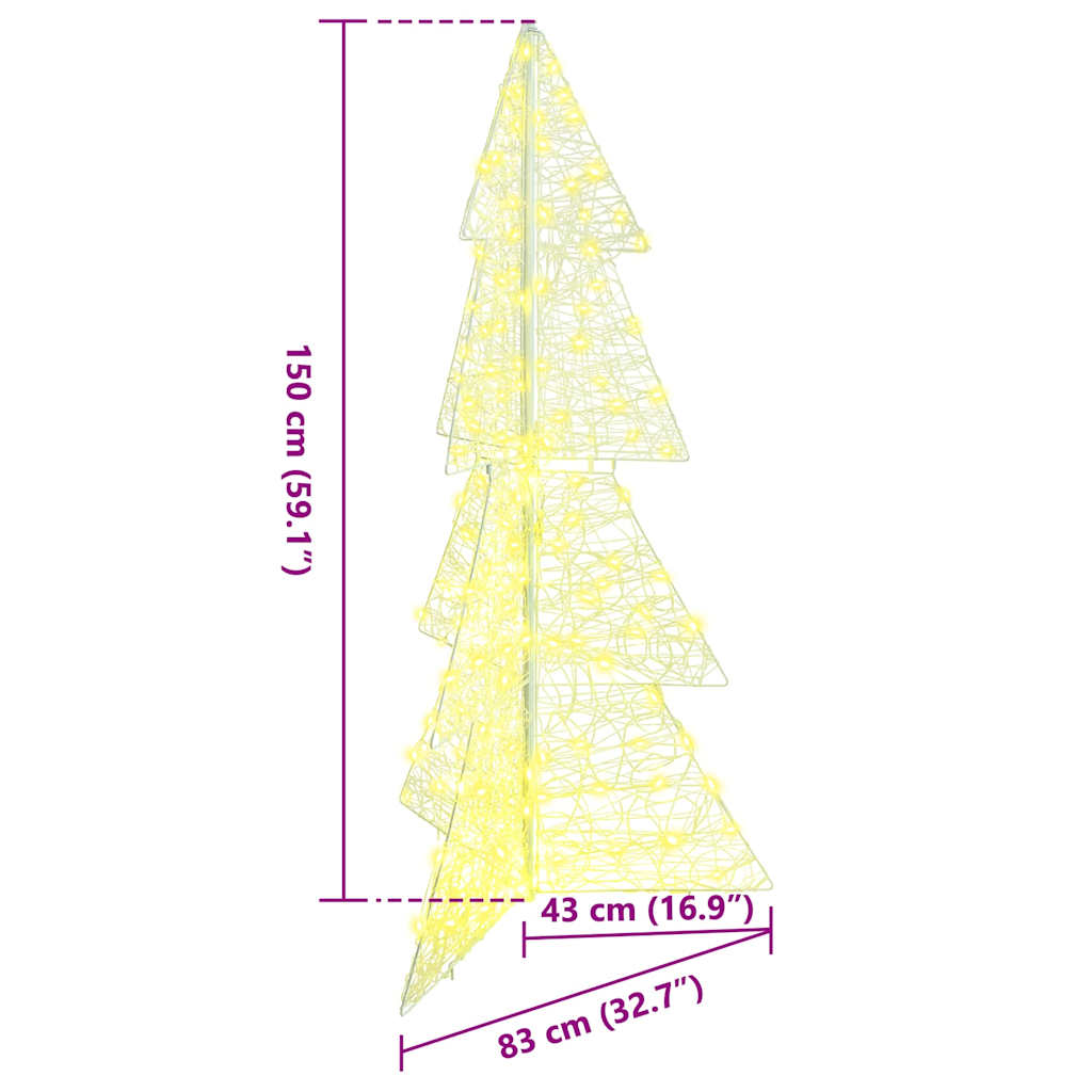 Sapin de Noël avec 160 LED Blanc chaud 150 cm Acrylique - XIOS