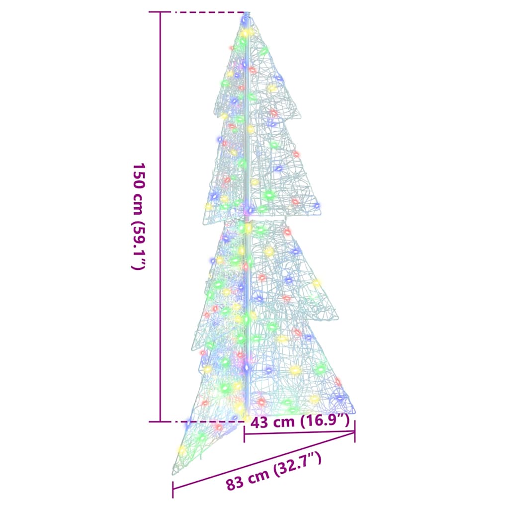 Sapin de Noël avec 160 LED Multicolore 150 cm Acrylique - XIOS