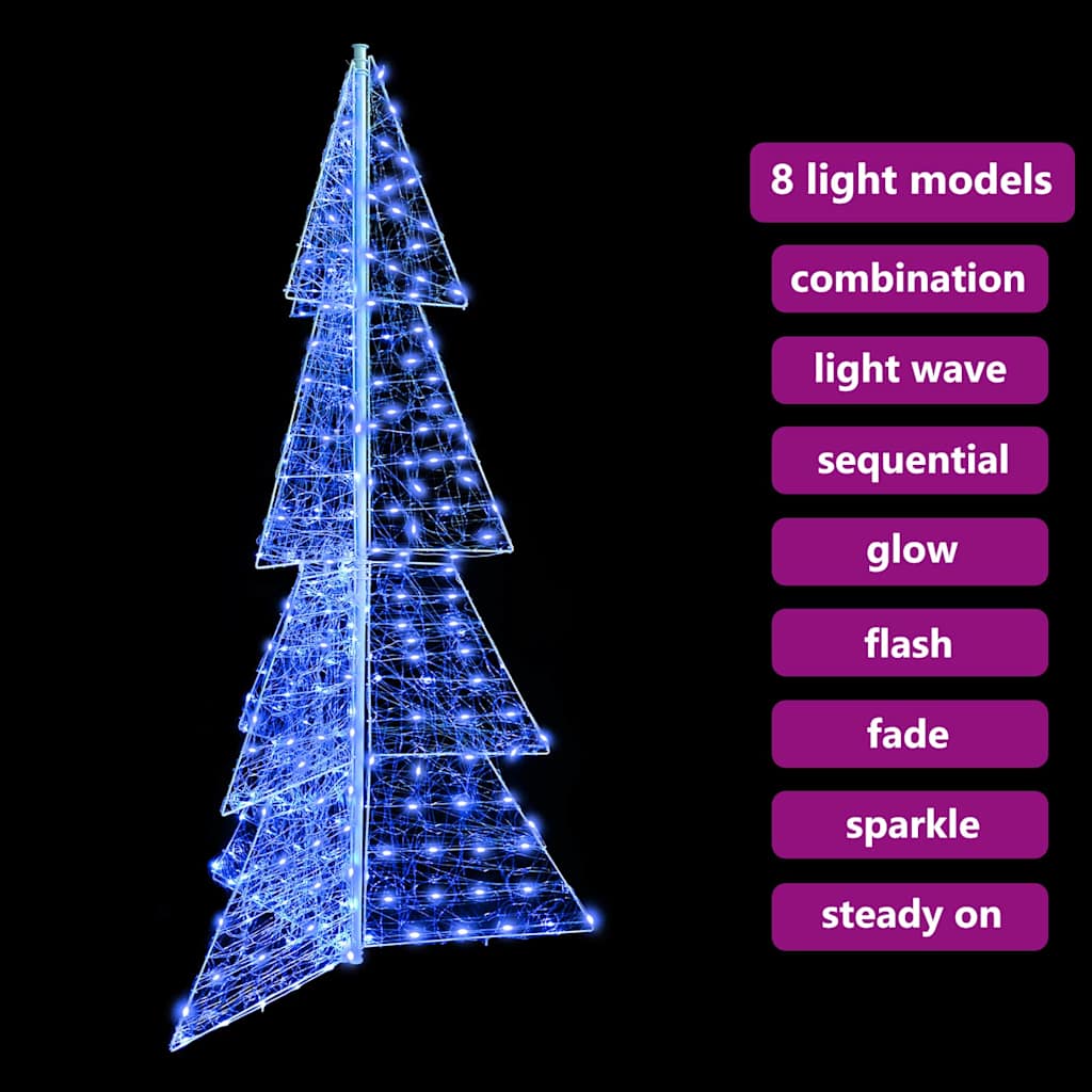 Sapin de Noël avec 240 LED Bleu 180 cm Acrylique - XIOS