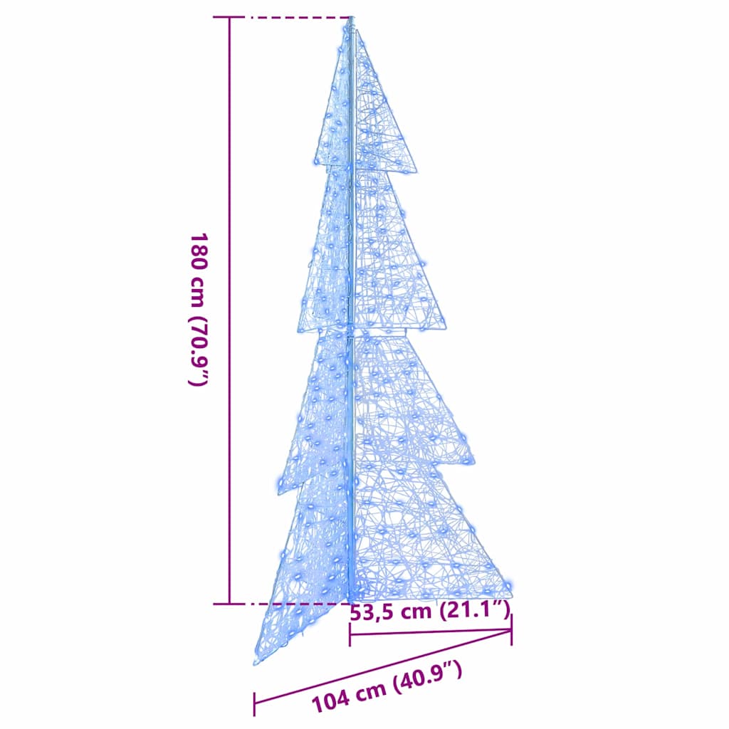 Sapin de Noël avec 240 LED Bleu 180 cm Acrylique - XIOS