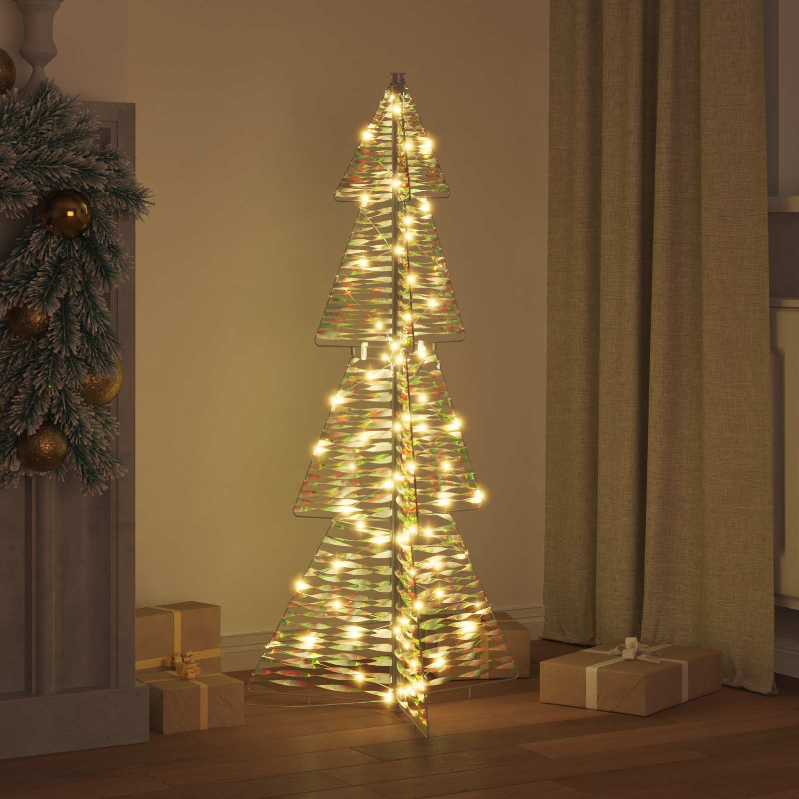 Sapin de Noël avec 100 LED Blanc chaud 120 cm PET - XIOS