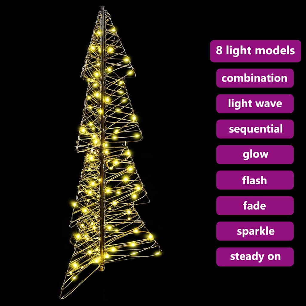 Sapin de Noël avec 100 LED Blanc chaud 120 cm Rotin - XIOS