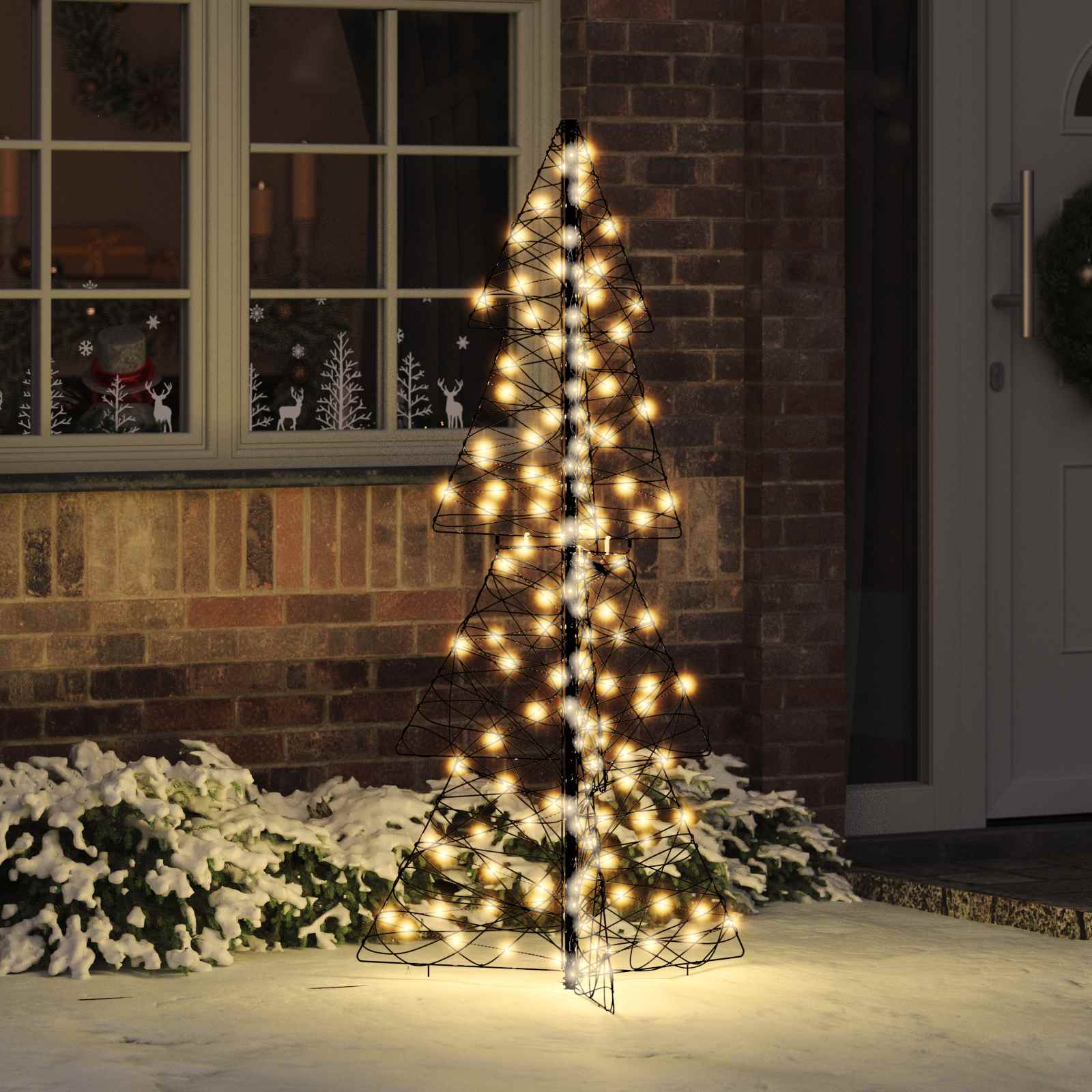 Sapin de Noël avec 160 LED Blanc chaud 150 cm Rotin - XIOS