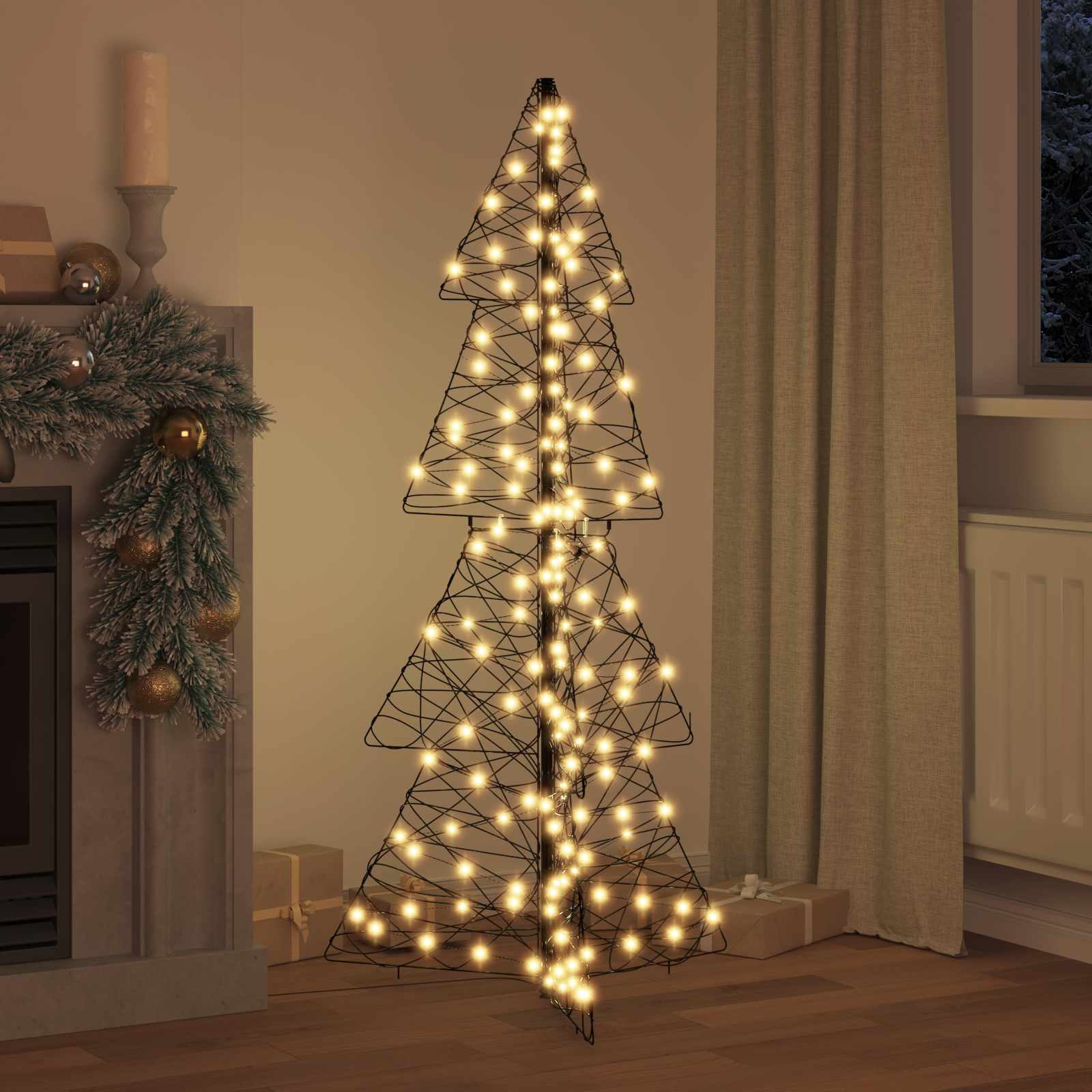 Sapin de Noël avec 160 LED Blanc chaud 150 cm Rotin - XIOS