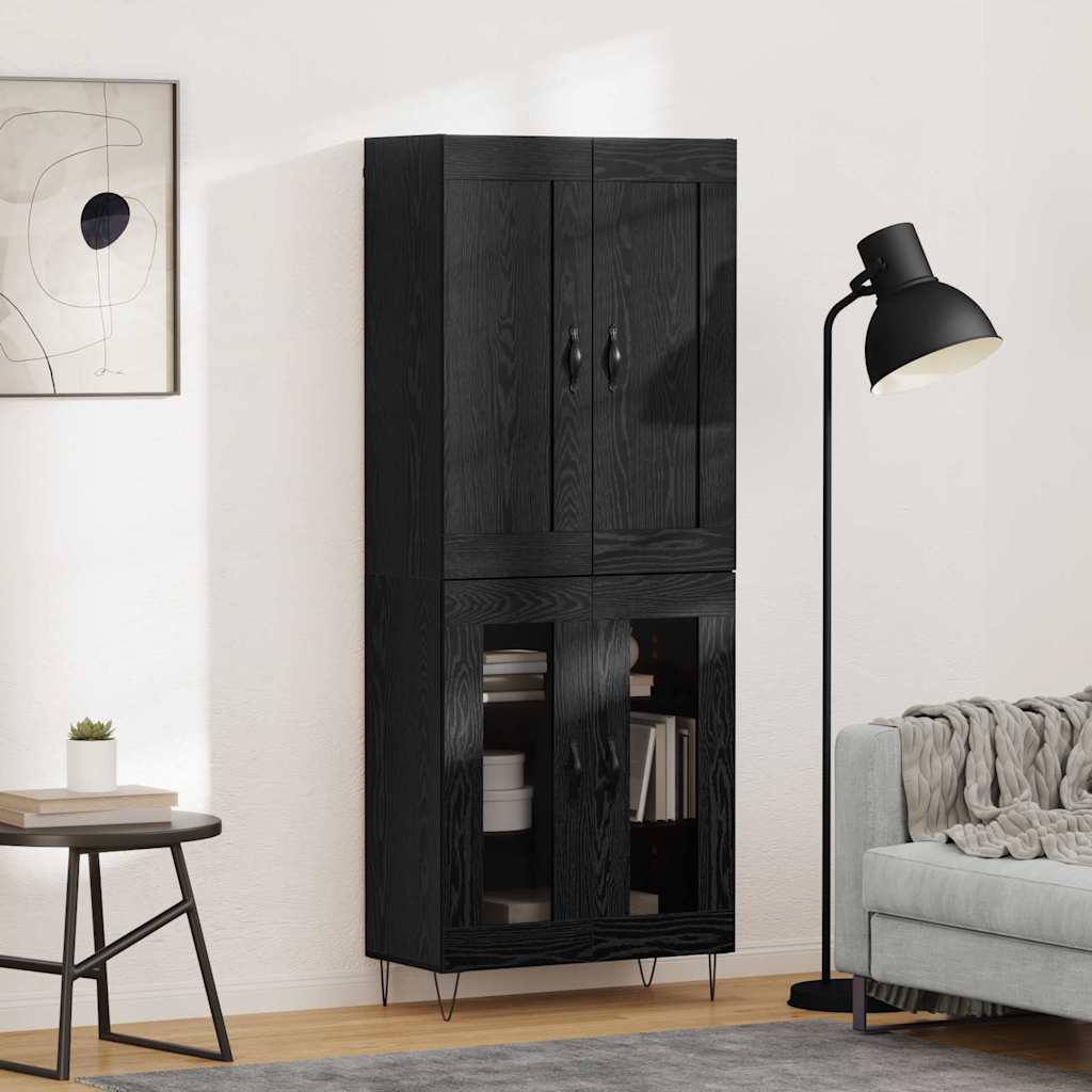Haut Armoire Chêne noir 69,5 x 34 x 180 cm Bois d'ingénierie - XIOS