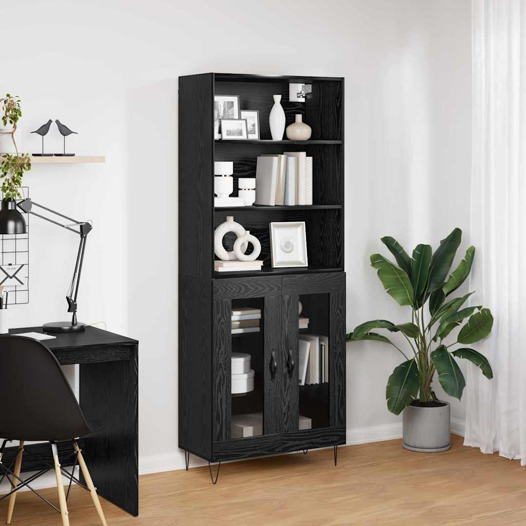 Haut Armoire Chêne noir 69,5 x 34 x 180 cm Bois d'ingénierie - XIOS