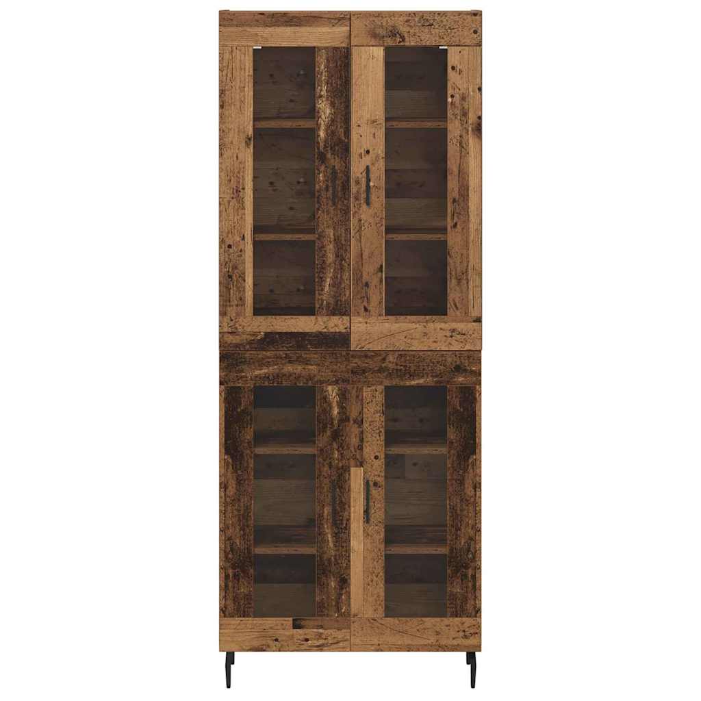 Haut Armoire 2 pcs Bois Ancien Bois Aggloméré et Verre - XIOS