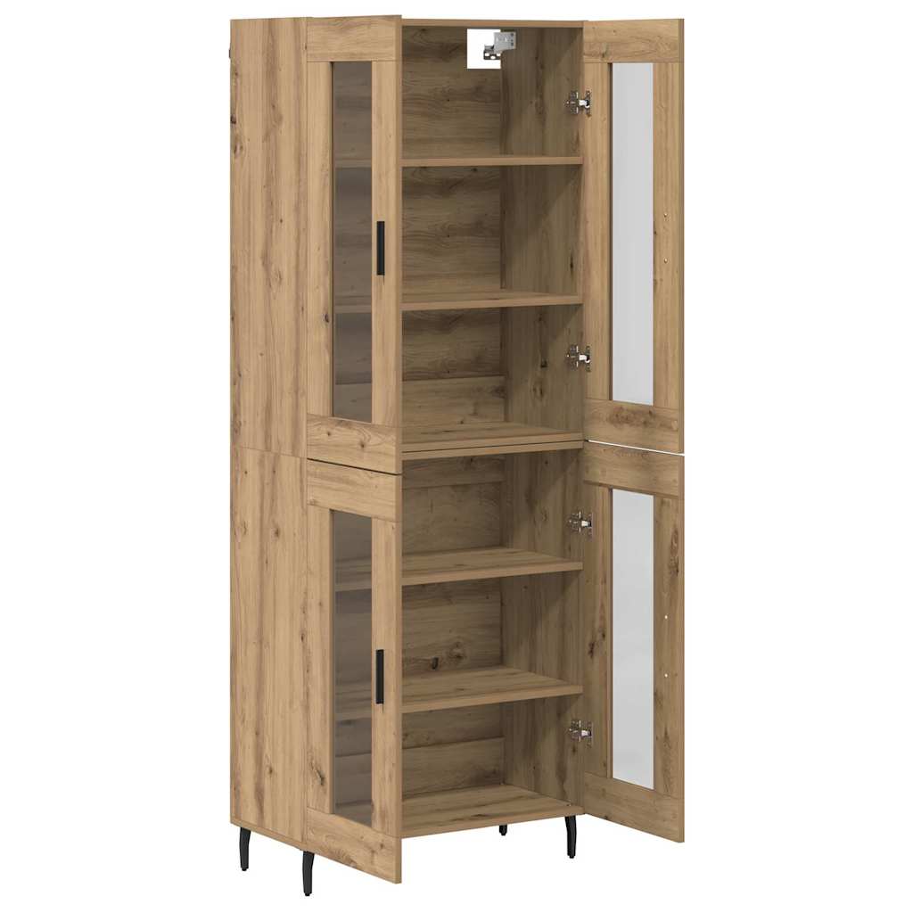 Haut Armoire 2 pcs Chêne artisanal Bois Aggloméré et Verre - XIOS