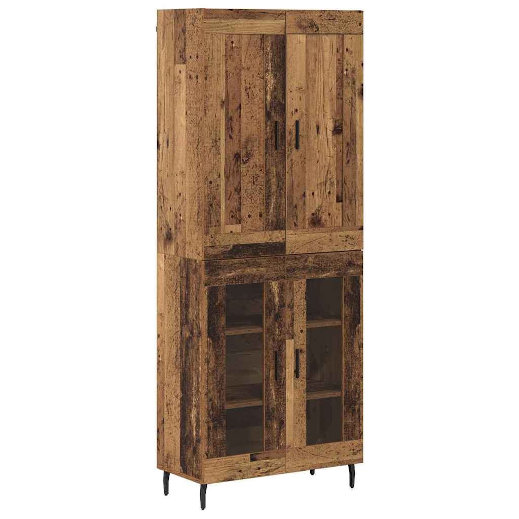 Haut Armoire 2 pcs Bois Ancien Bois Aggloméré et Verre - XIOS