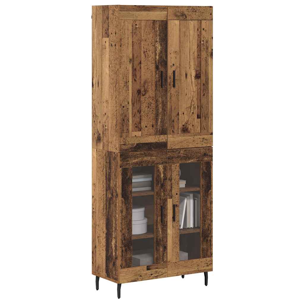Haut Armoire 2 pcs Bois Ancien Bois Aggloméré et Verre - XIOS