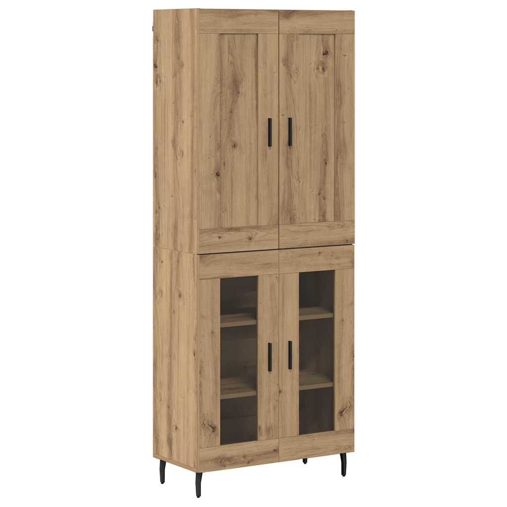 Haut Armoire 2 pcs Chêne artisanal Bois Aggloméré et Verre - XIOS