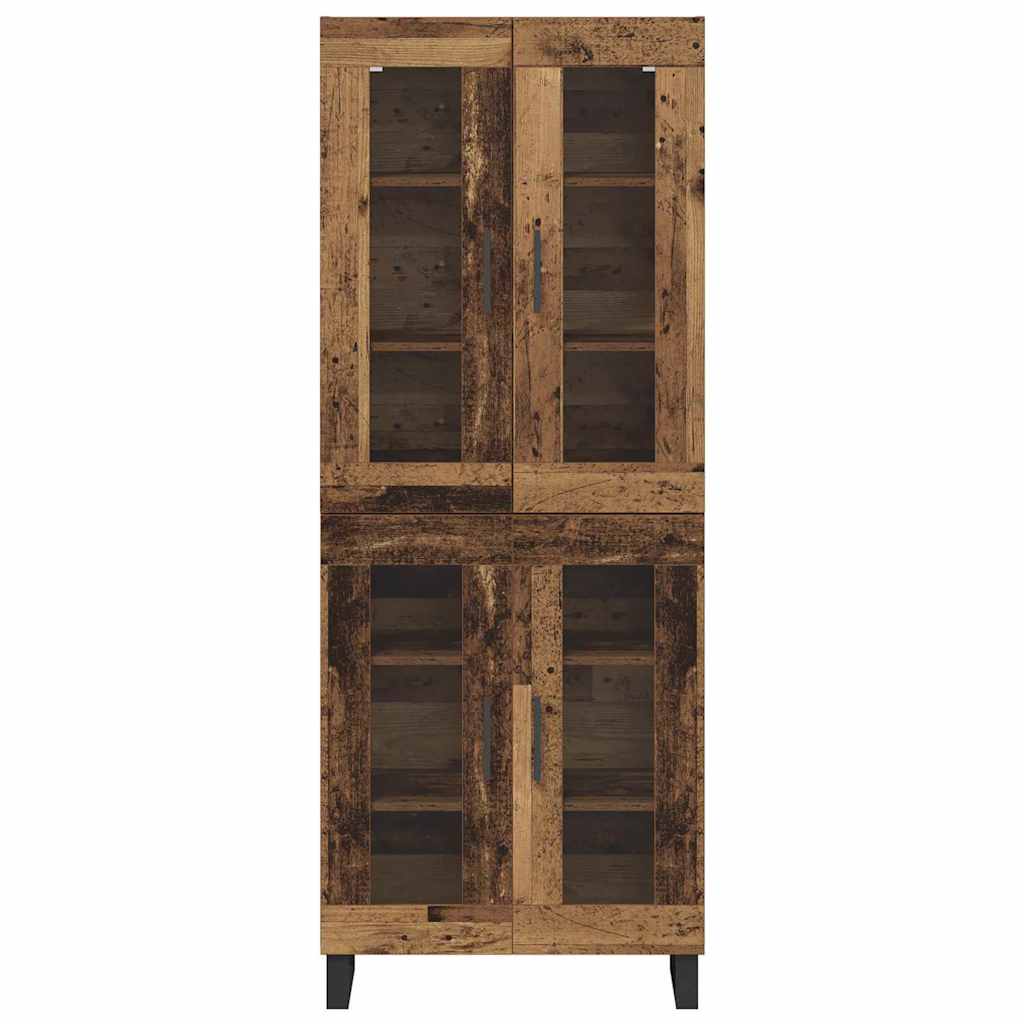 Haut Armoire 2 pcs Bois Ancien Bois Aggloméré et Verre - XIOS