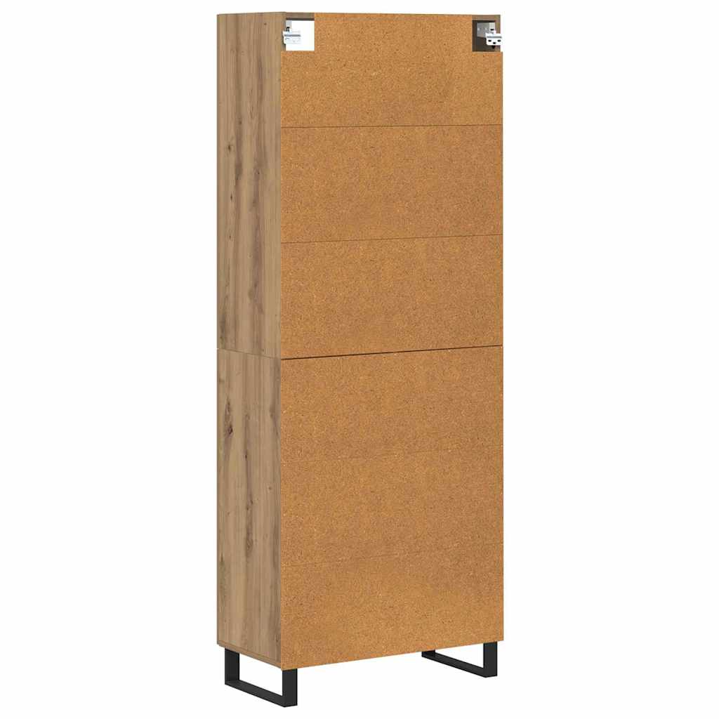 Haut Armoire 2 pcs Chêne artisanal Bois Aggloméré et Verre - XIOS