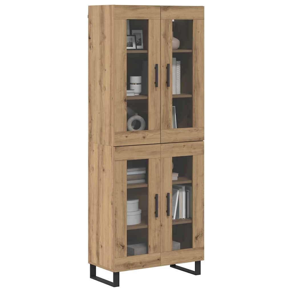 Haut Armoire 2 pcs Chêne artisanal Bois Aggloméré et Verre - XIOS