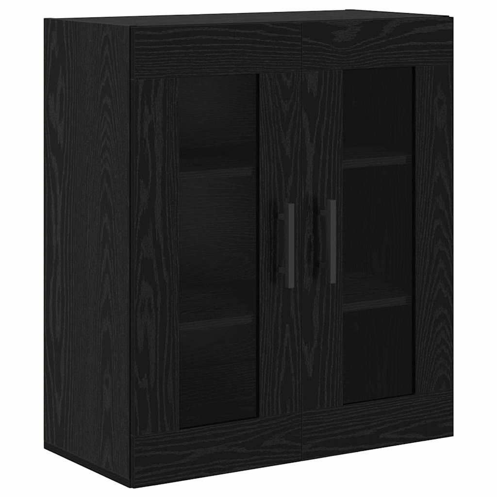 Haut Armoire 2 pcs Chêne noir Bois Aggloméré et Verre - XIOS