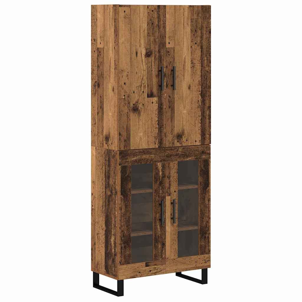 Haut Armoire 2 pcs Bois Ancien Bois Aggloméré et Verre - XIOS