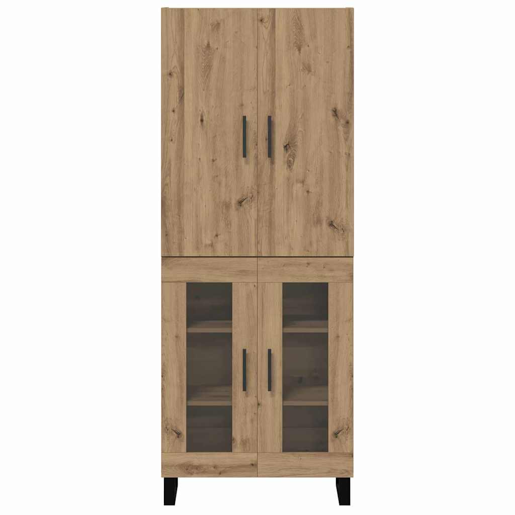 Haut Armoire 2 pcs Chêne artisanal Bois Aggloméré et Verre - XIOS