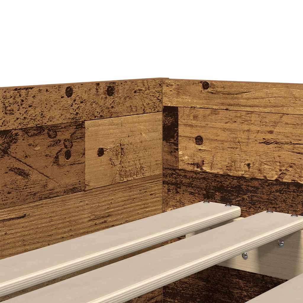 Cadre de lit avec tiroir Bois Ancien 90 x 190 cm Pin massif - XIOS