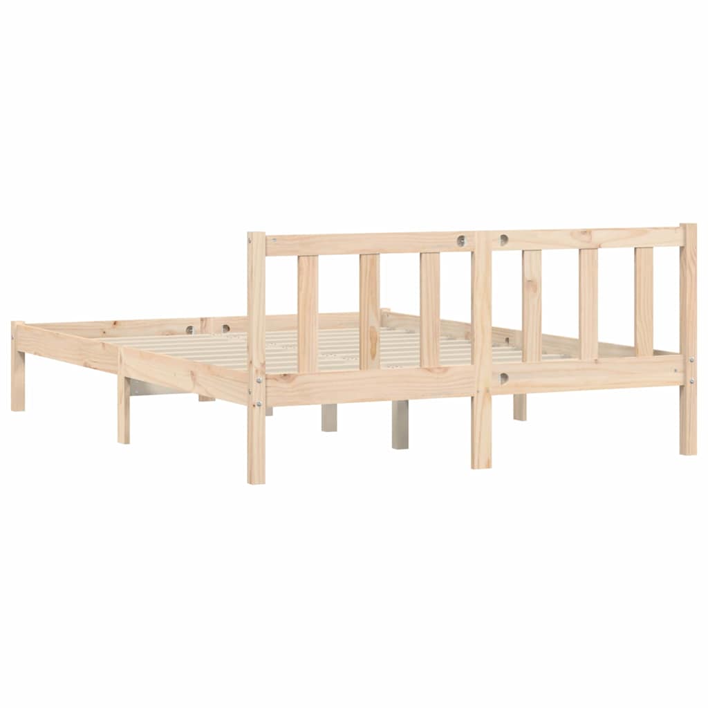 Cadre de lit Naturel 152 x 203 cm Bois de Pin Massif - XIOS
