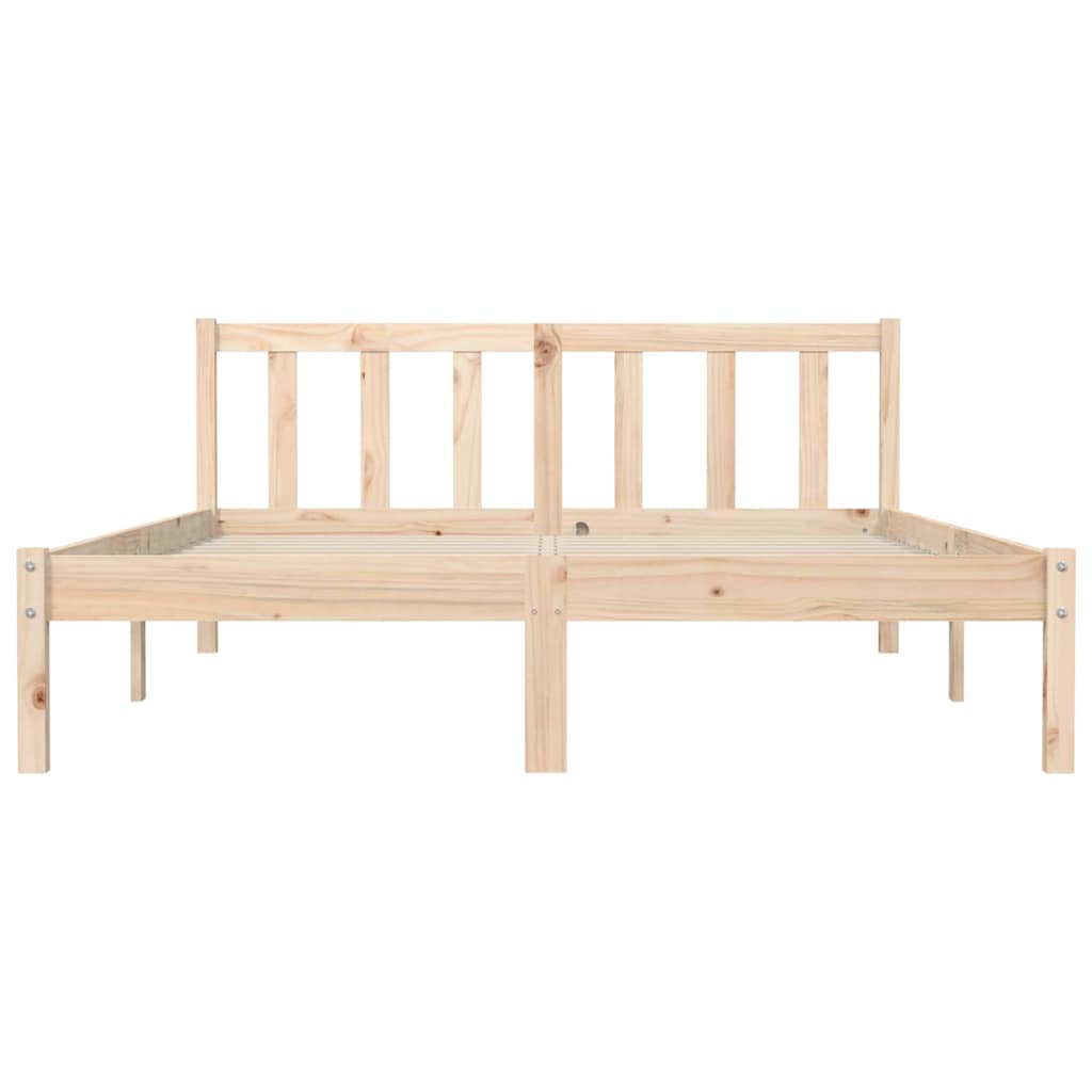 Cadre de lit Naturel 152 x 203 cm Bois de Pin Massif - XIOS