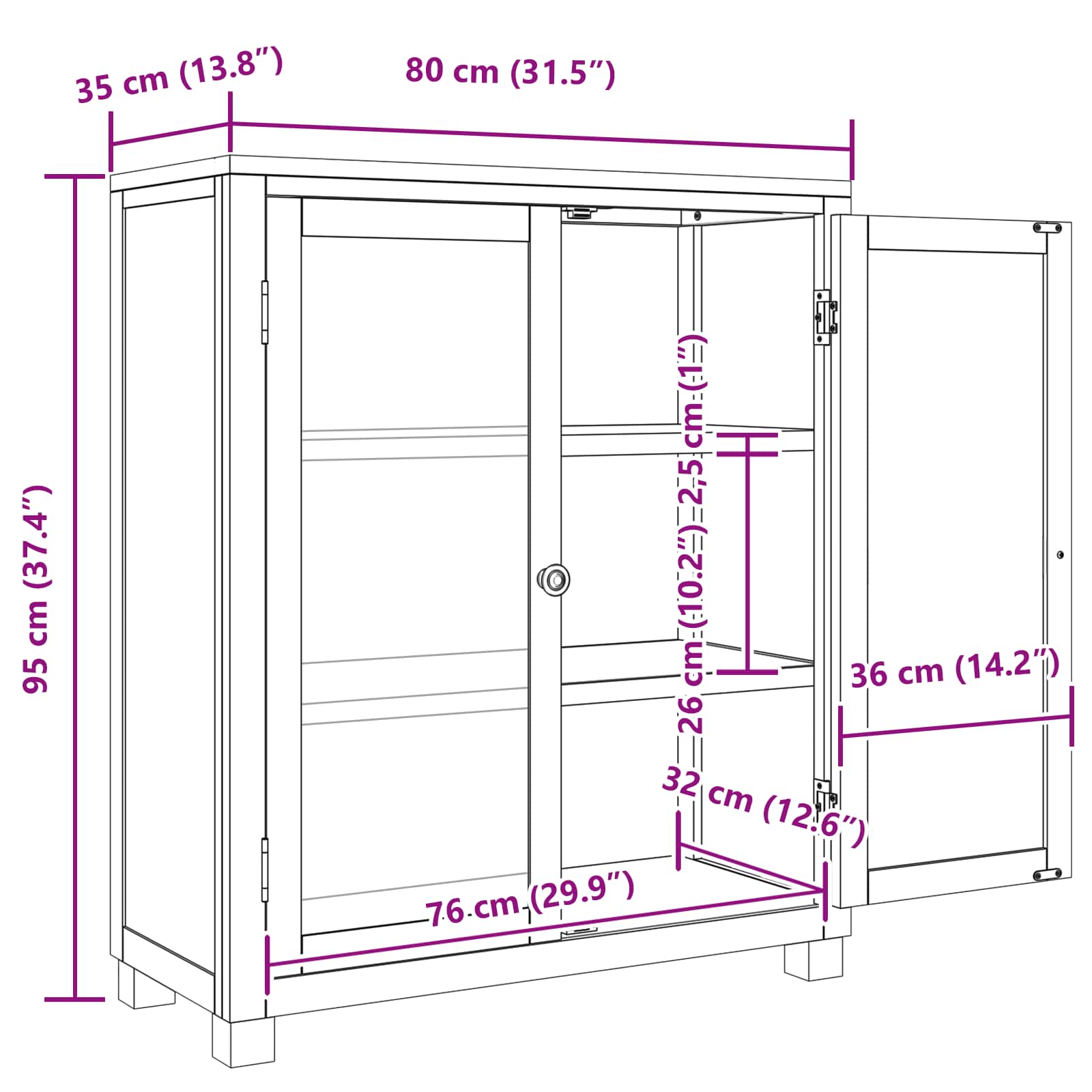 Armoire avec étagère Marron 80 x 35 x 95 cm Bois d'ingénierie - XIOS