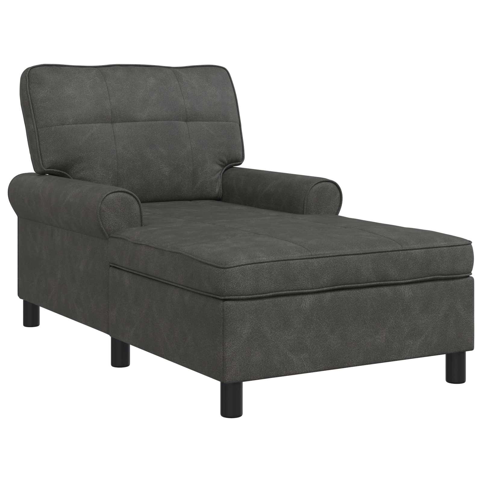 Chaise longue avec coussin Noir 91 x 157 x 91 cm PU antique - XIOS