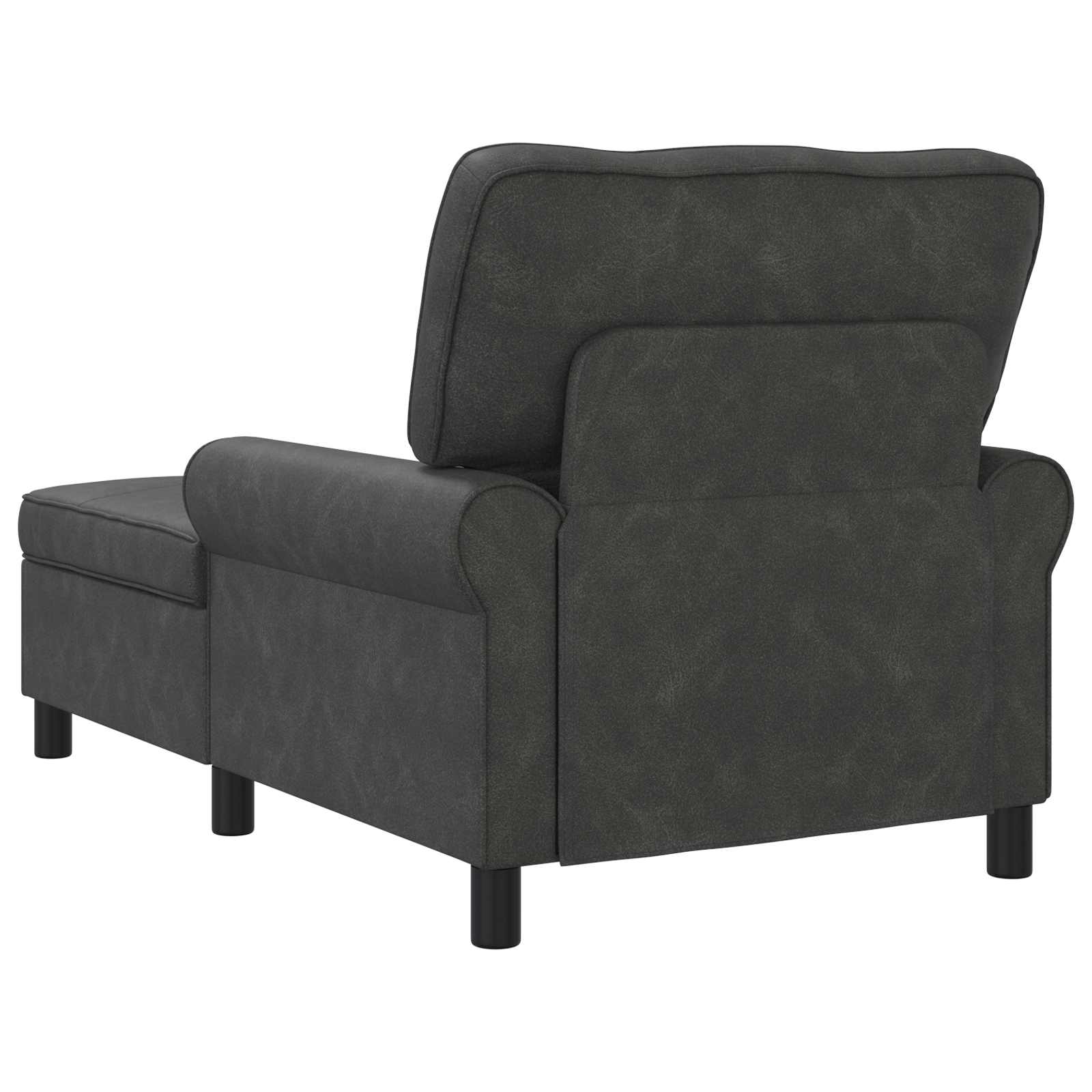 Chaise longue avec coussin Noir 91 x 157 x 91 cm PU antique - XIOS