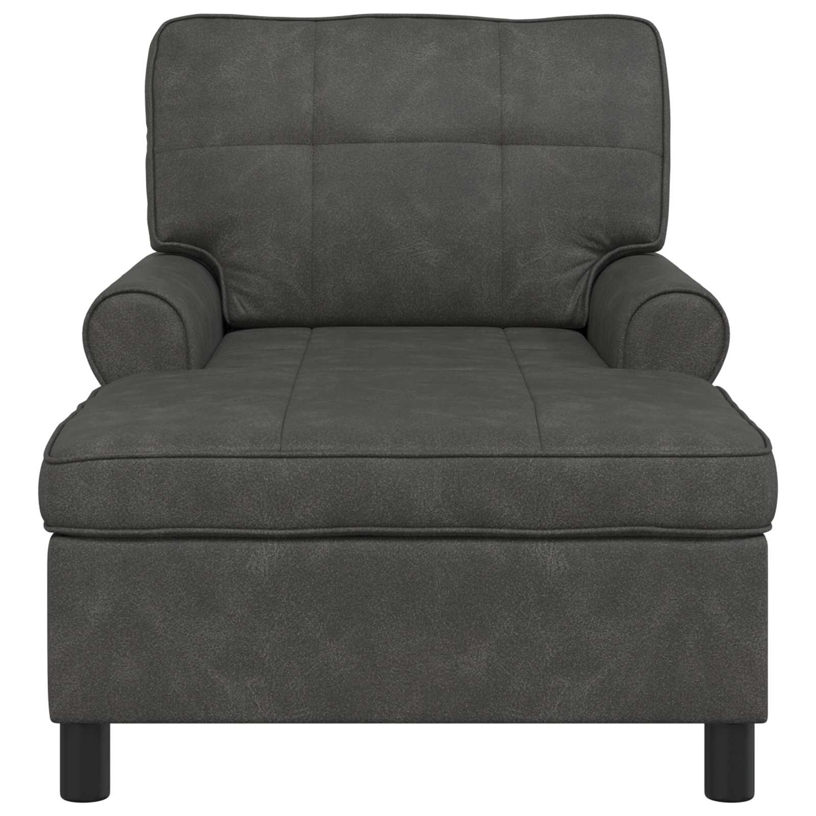 Chaise longue avec coussin Noir 91 x 157 x 91 cm PU antique - XIOS