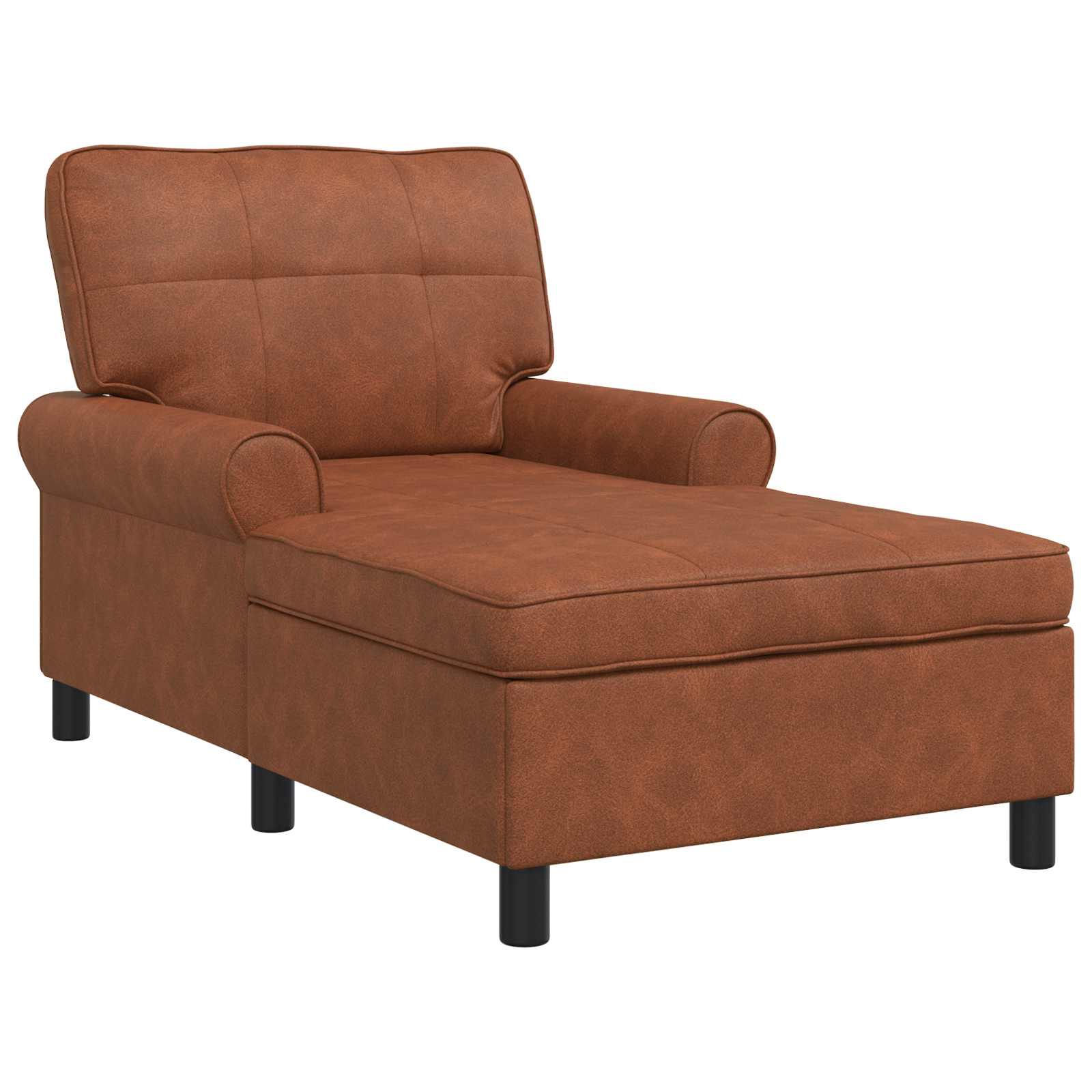 Chaise longue avec coussin Marron 91 x 157 x 91 cm PU antique - XIOS