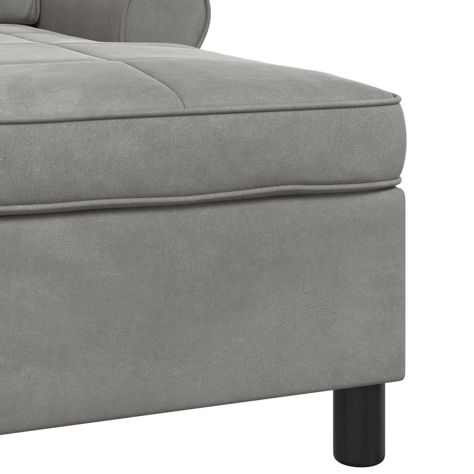 Chaise longue avec coussin Gris clair 91 x 157 x 91 cm Velours - XIOS