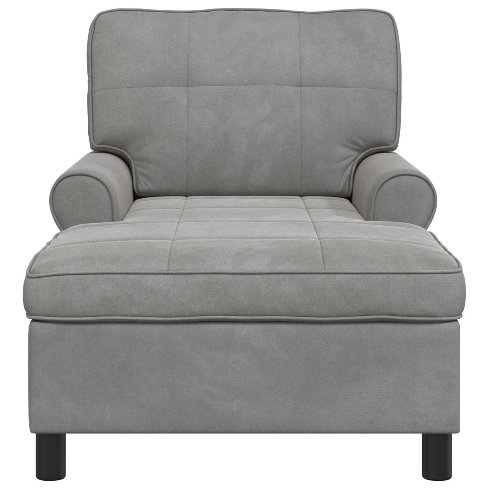 Chaise longue avec coussin Gris clair 91 x 157 x 91 cm Velours - XIOS