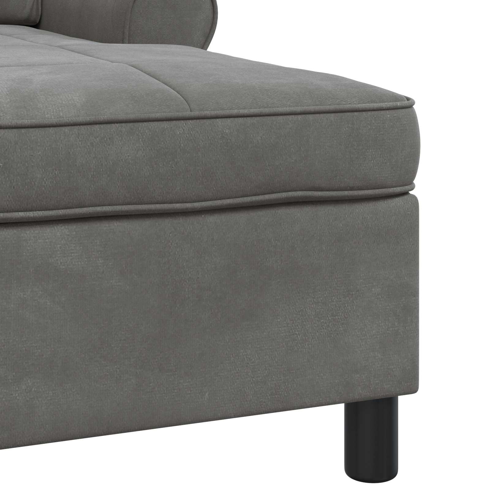 Chaise longue avec coussin Gris foncé 91 x 157 x 91 cm Velours - XIOS
