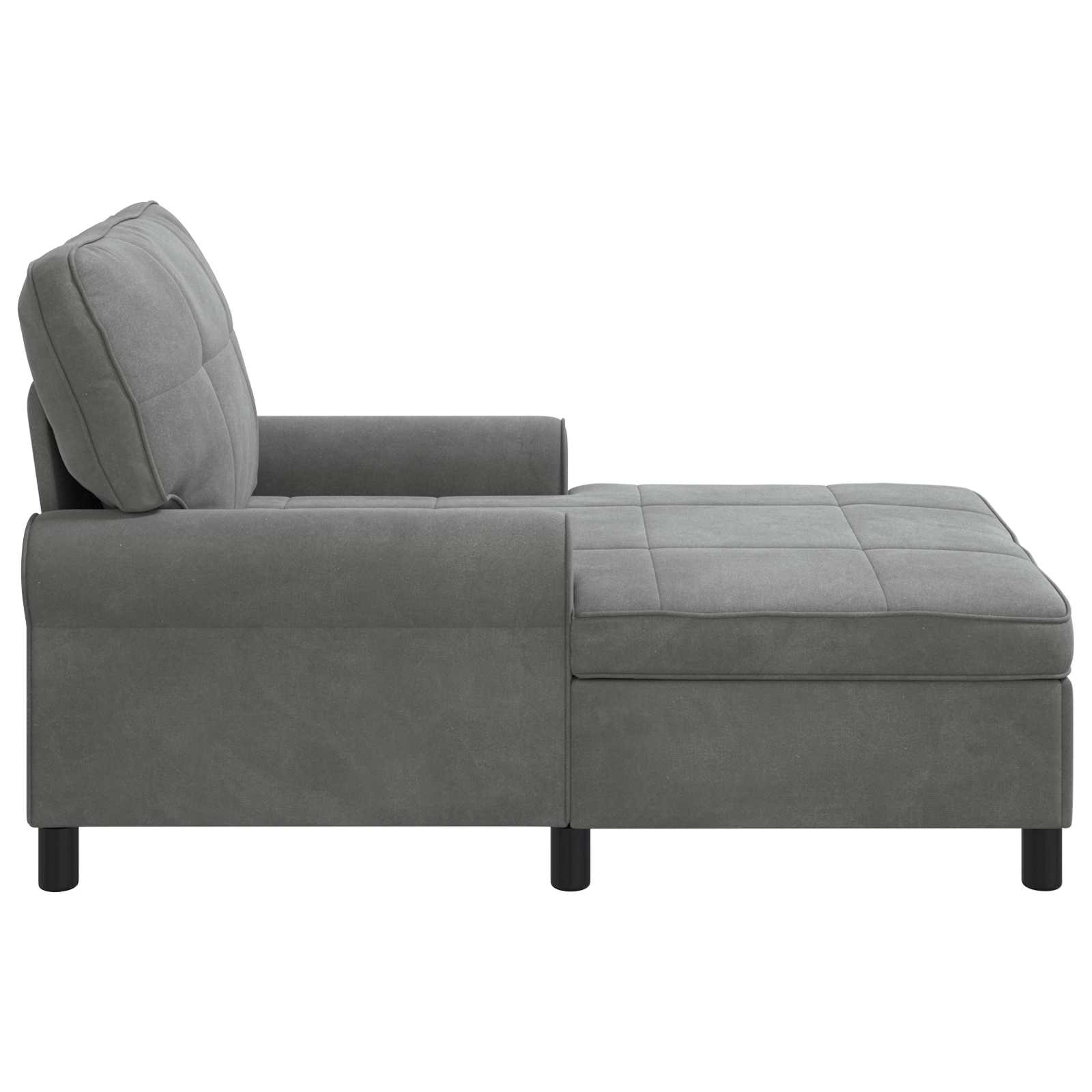 Chaise longue avec coussin Gris foncé 91 x 157 x 91 cm Velours - XIOS