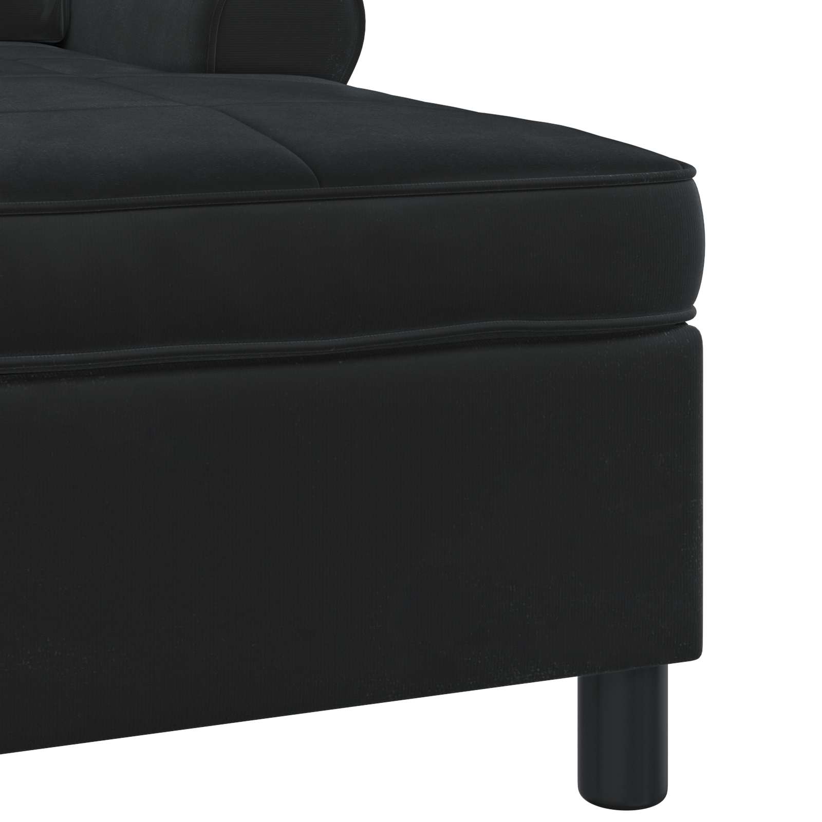 Chaise longue avec coussin Noir 91 x 157 x 91 cm Velours - XIOS