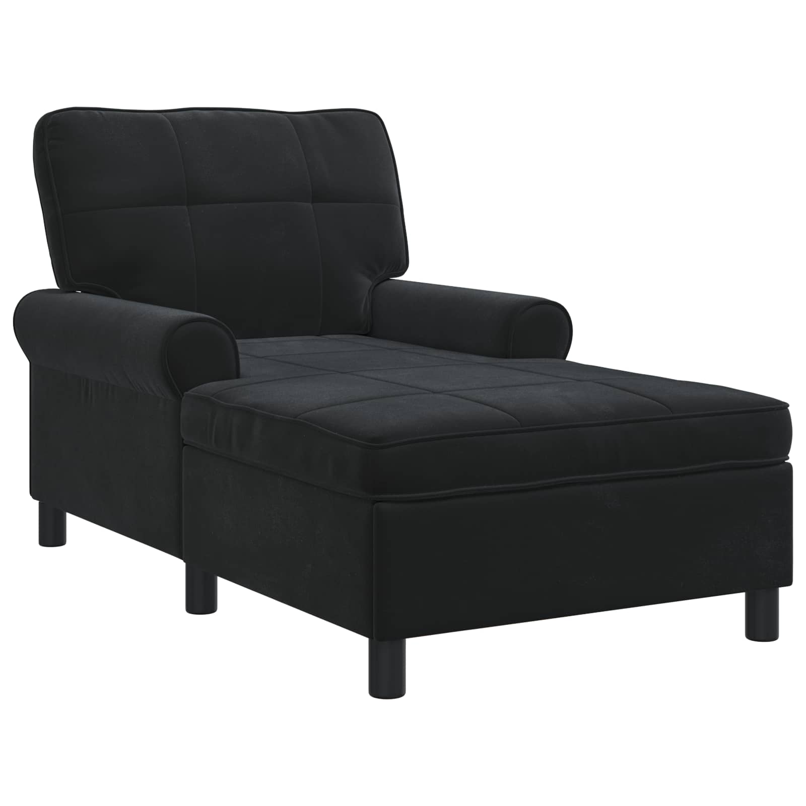 Chaise longue avec coussin Noir 91 x 157 x 91 cm Velours - XIOS