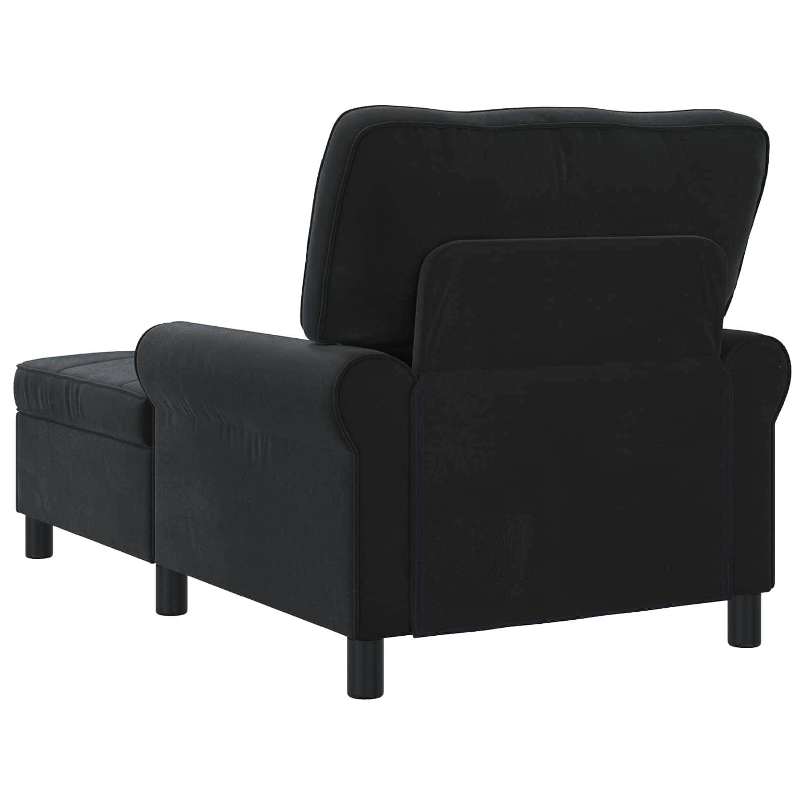 Chaise longue avec coussin Noir 91 x 157 x 91 cm Velours - XIOS