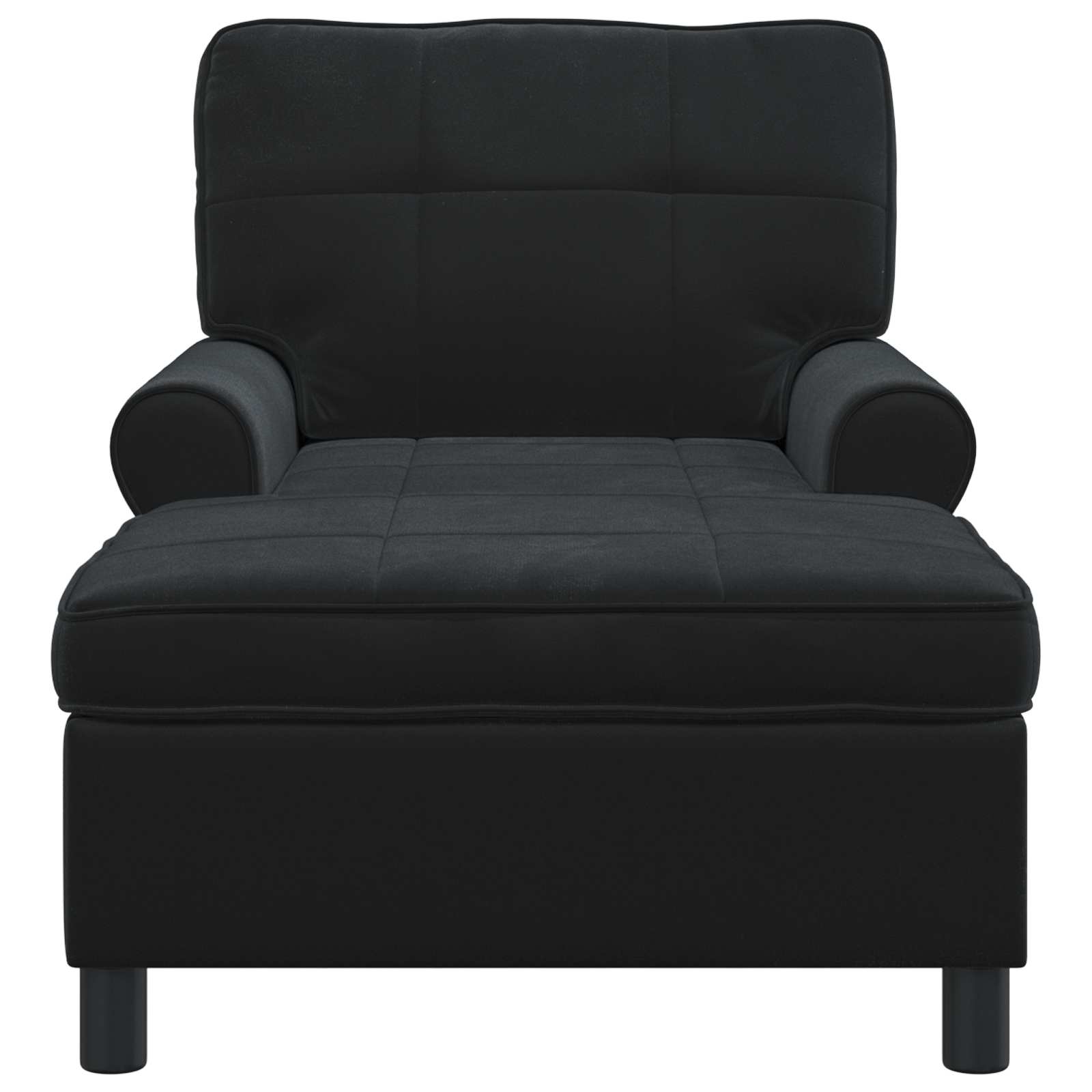 Chaise longue avec coussin Noir 91 x 157 x 91 cm Velours - XIOS