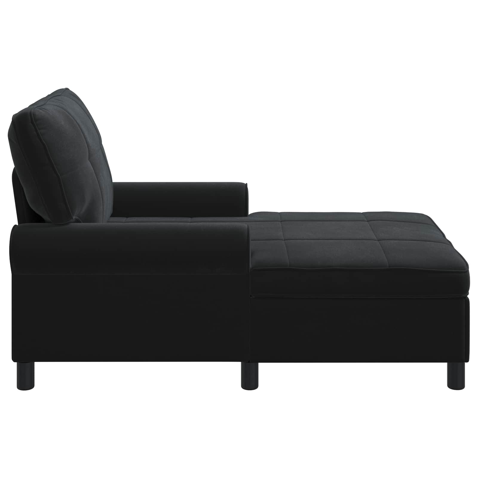 Chaise longue avec coussin Noir 91 x 157 x 91 cm Velours - XIOS