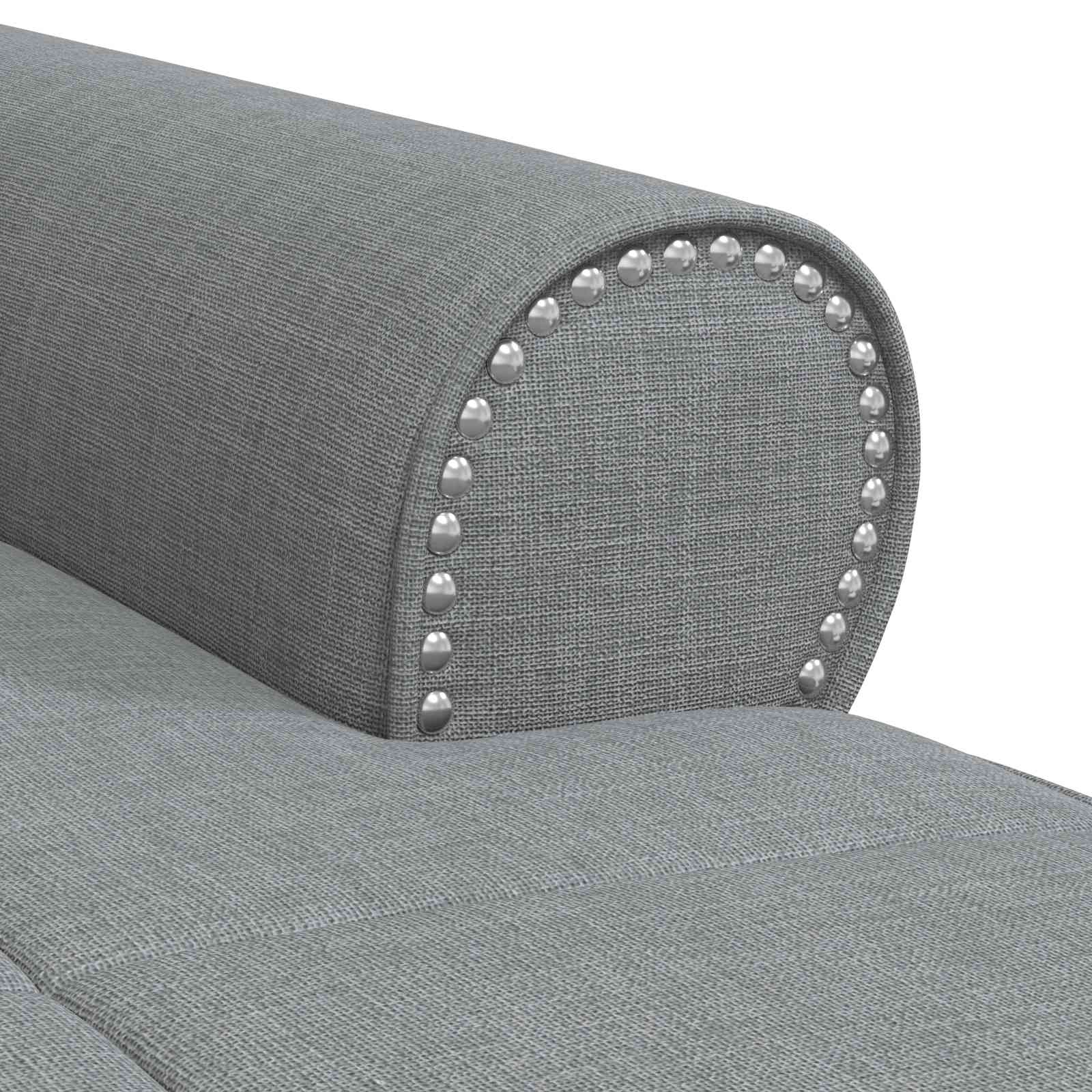 Chaise longue avec coussin Gris clair 91 x 157 x 91 cm tissu - XIOS