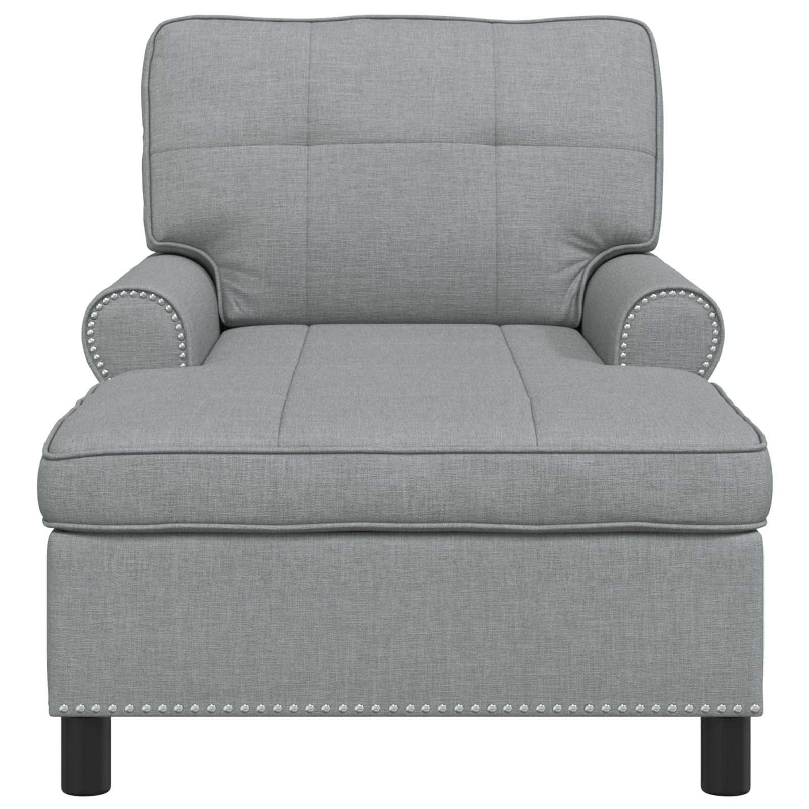 Chaise longue avec coussin Gris clair 91 x 157 x 91 cm tissu - XIOS