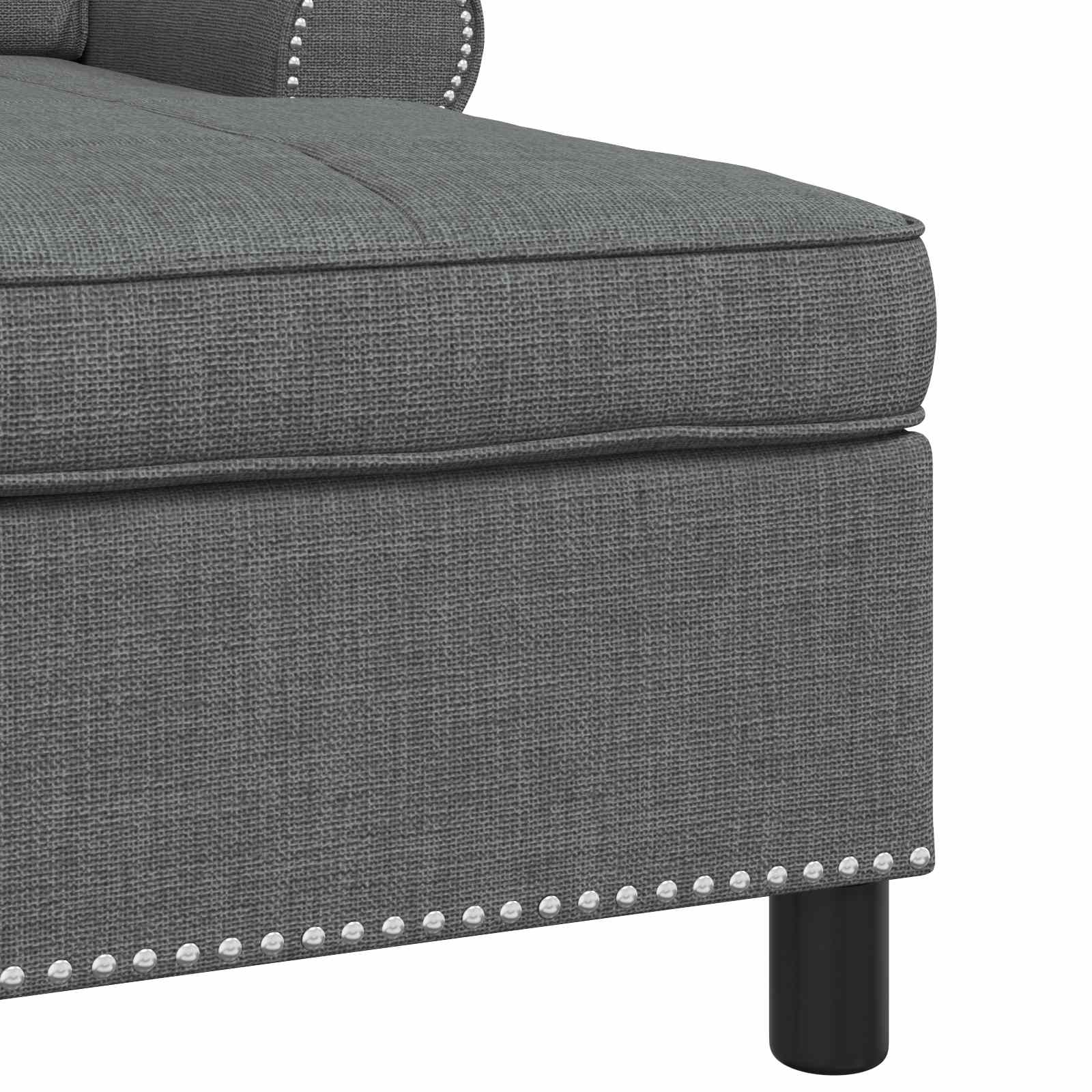 Chaise longue avec coussin Gris foncé 91 x 157 x 91 cm tissu - XIOS