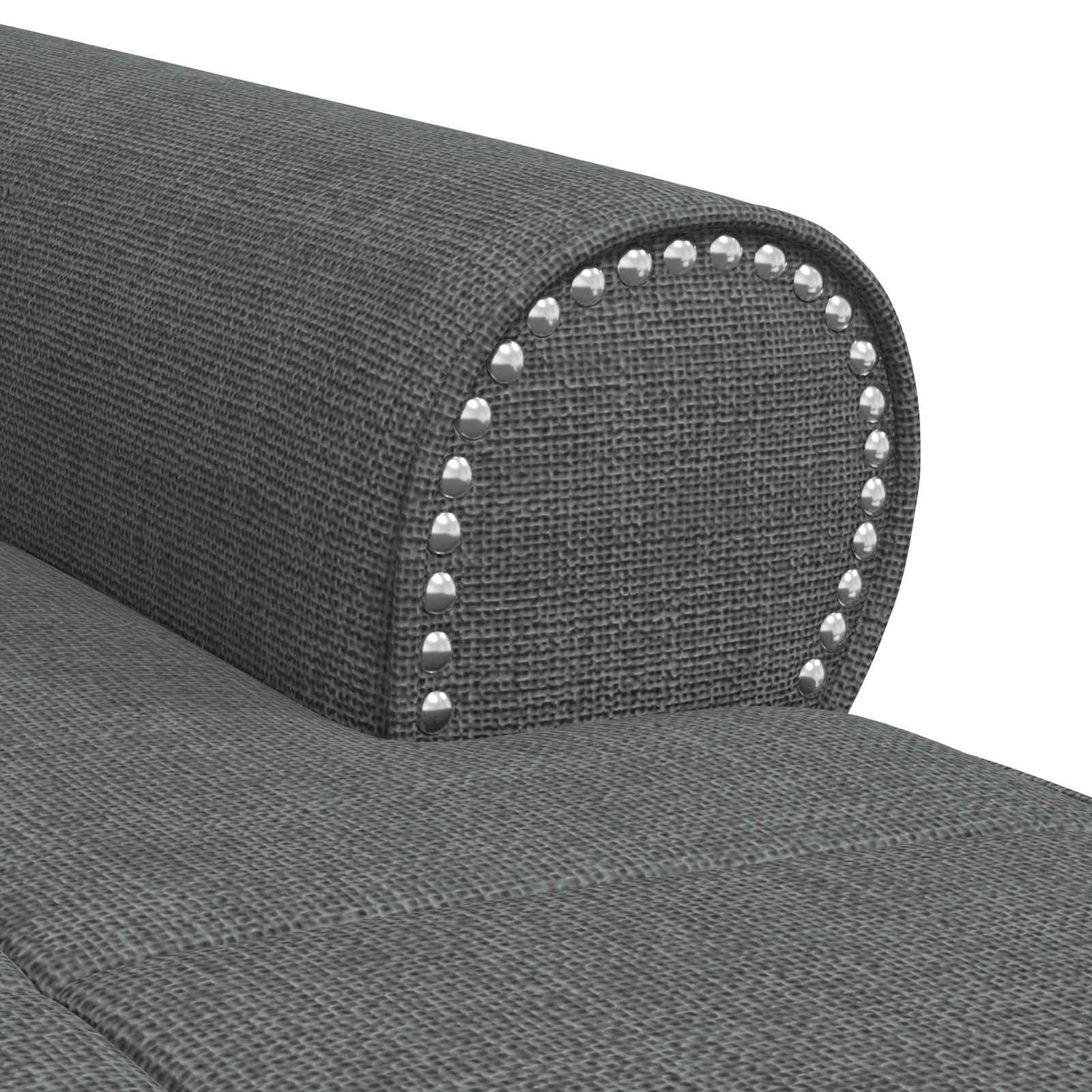 Chaise longue avec coussin Gris foncé 91 x 157 x 91 cm tissu - XIOS
