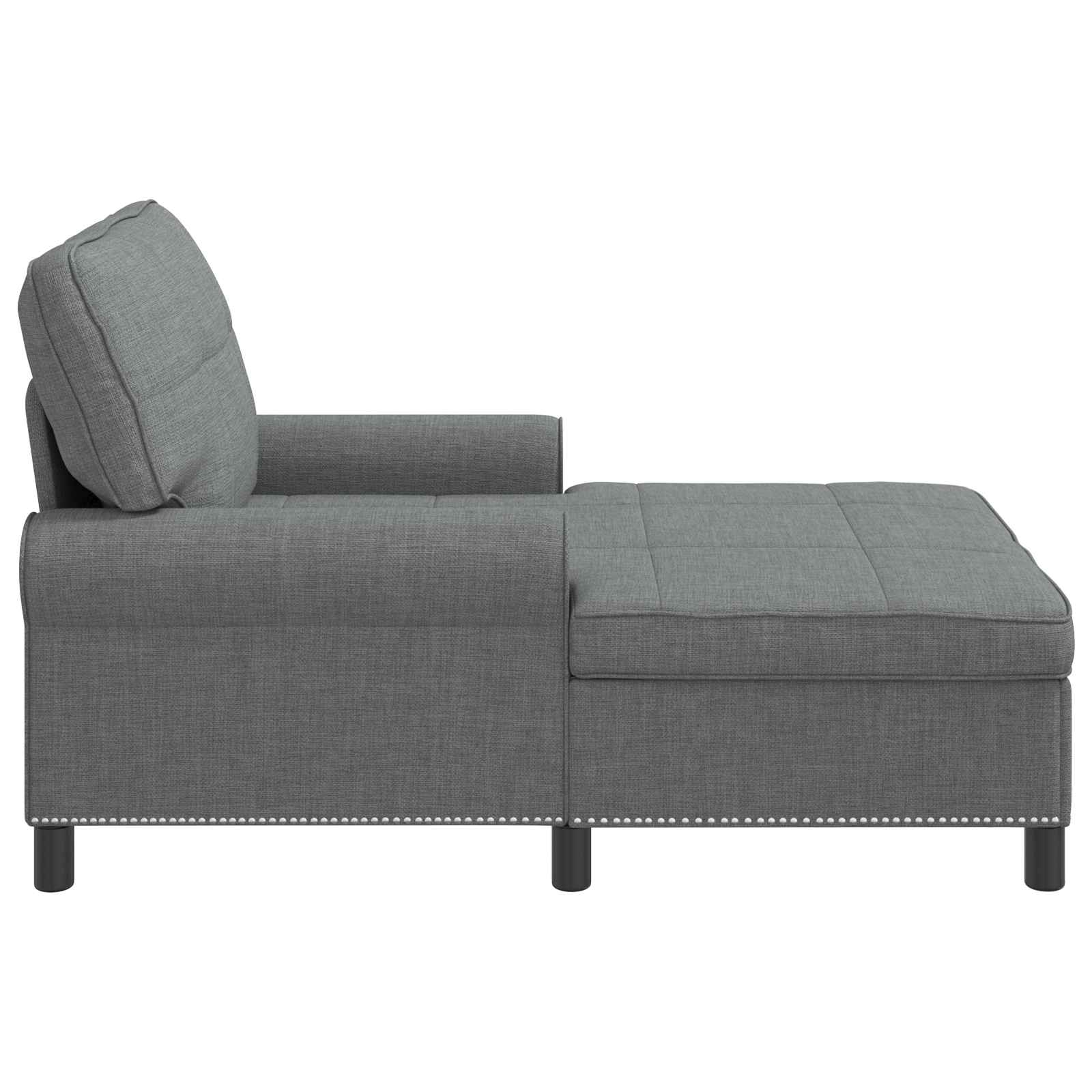 Chaise longue avec coussin Gris foncé 91 x 157 x 91 cm tissu - XIOS