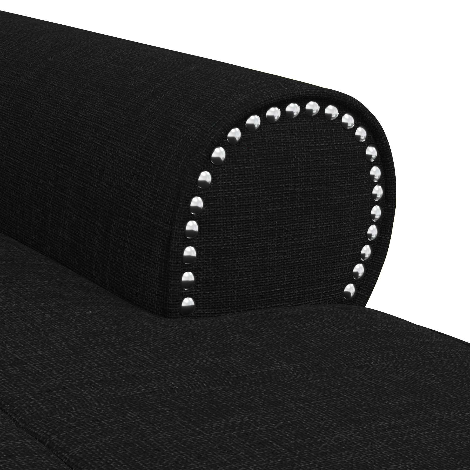 Chaise longue avec coussin Noir 91 x 157 x 91 cm tissu - XIOS