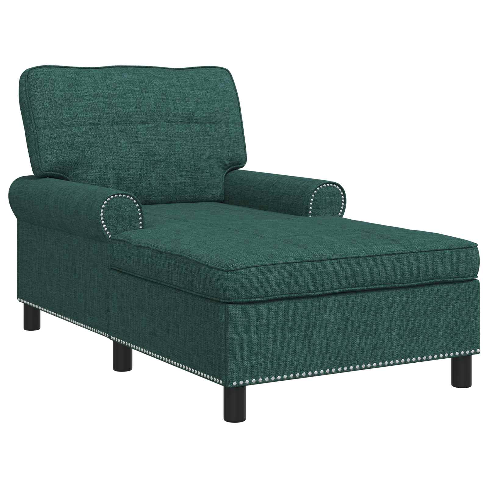 Chaise longue avec coussin Vert foncé 91 x 157 x 91 cm tissu - XIOS