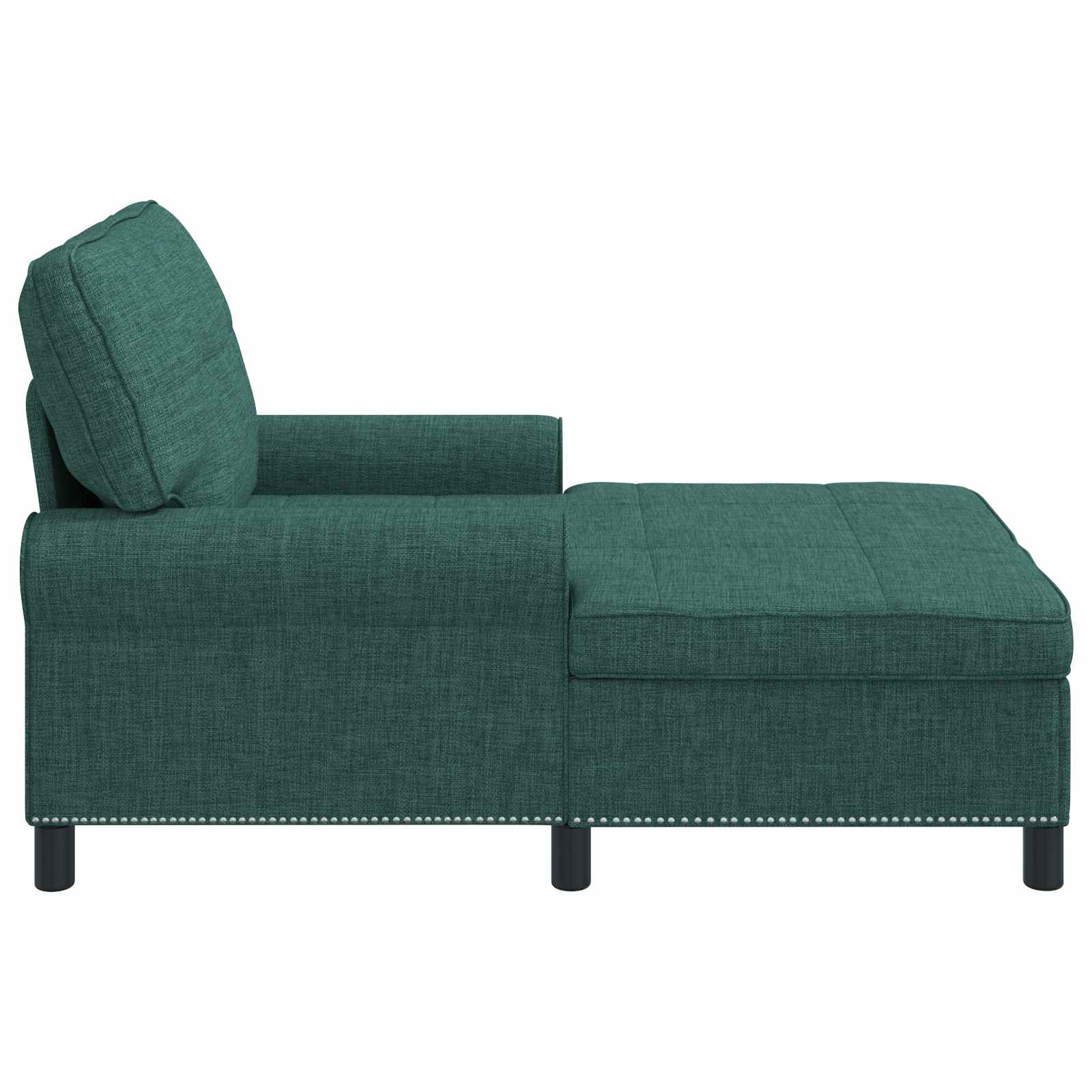 Chaise longue avec coussin Vert foncé 91 x 157 x 91 cm tissu - XIOS